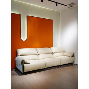 2023新款电动功能沙发直排意式纳帕真皮直排沙发客厅三人位四人位