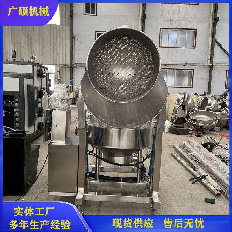 全自动翻筐式卤煮锅 鸡胗卤煮夹层锅 翻框式自动出料酱香卤肉设备