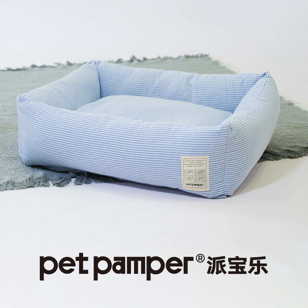派宝乐条纹衬衫面料猫窝大号舒适宠物家具可折叠温暖室内猫家具