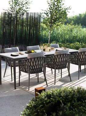 欧ELZ外桌椅庭院户别墅院子桌椅室外北露天台花园露休闲藤编桌椅