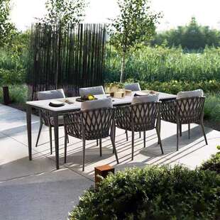 园北欧户外桌椅庭MZK院别墅院子桌椅室外天花露露台休闲藤桌椅组