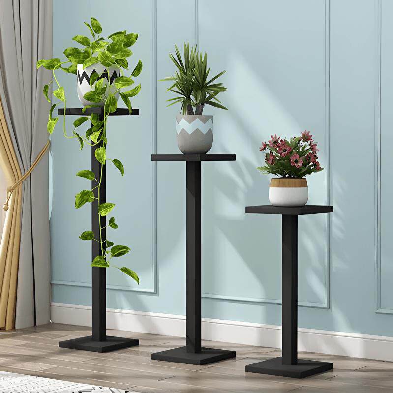 花盆架客厅吊兰架简约现代花几单脚钢木架阳台花盆置物架落地花架
