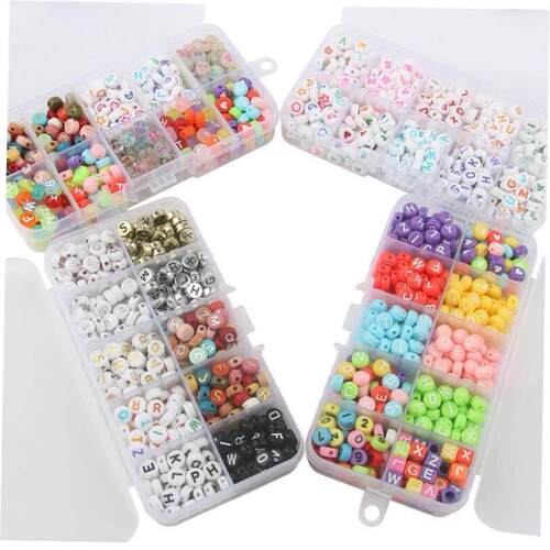 9 Style Acrylic Beads Jewelry Making Kits Letter Alphabet Po