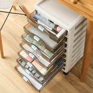 文件柜桌料下纳1轮柜抽屉式可移动带储物柜夹收缝美甲资柜办公室