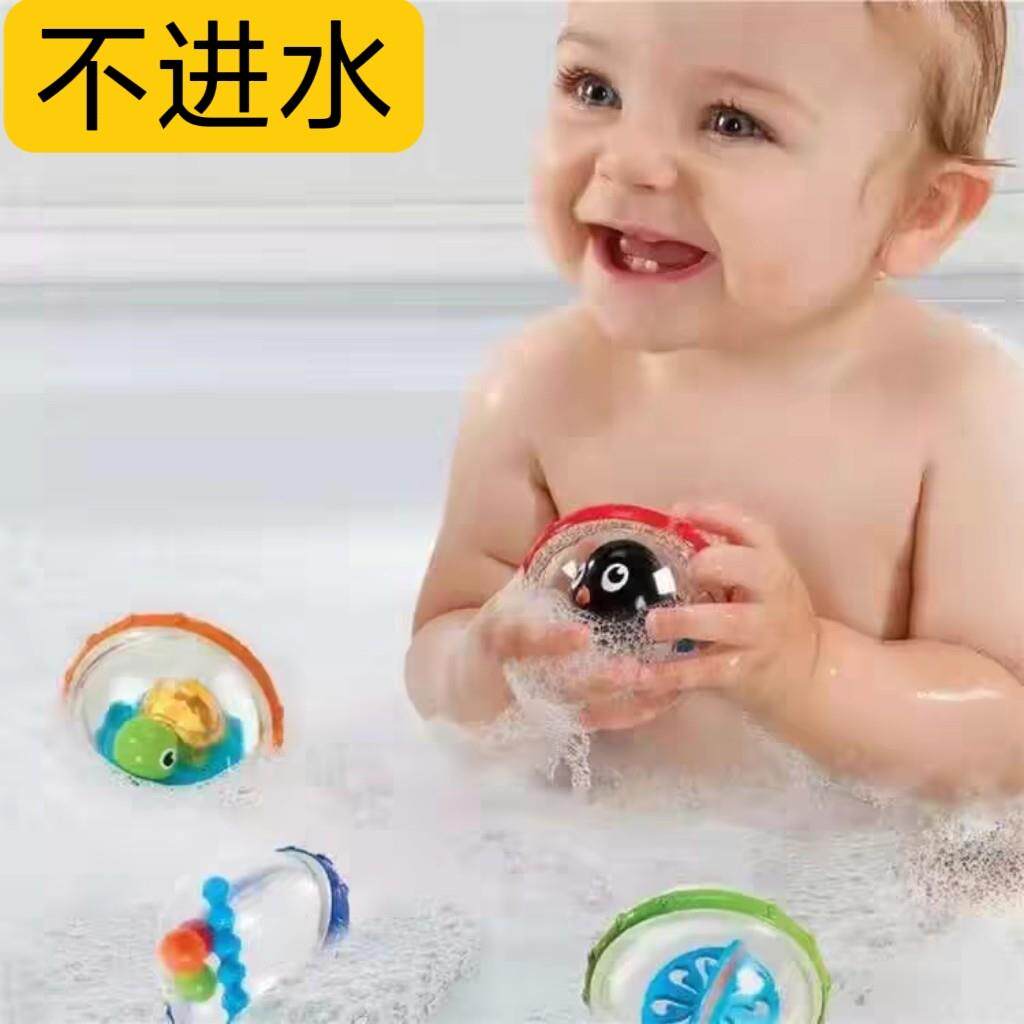 原单宝宝戏水漂浮玩水球幼儿洗澡球抓握训练摇摇手抓球玩具2个装