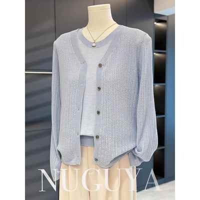 时尚休闲妈妈针织衫女套装春秋新款上衣气质百搭中老年背心两件套