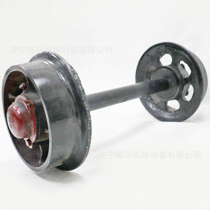 矿车轮对直径300*600轨距载重3吨常规平板车矿车轮封闭式蒙头轮
