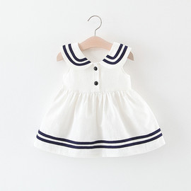 童装女童连衣裙夏季婴儿童海军风公主裙子0一1-3岁小女孩宝宝夏装