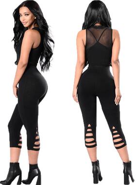 Women's cropped pants for yoga, running, tight cycling,
