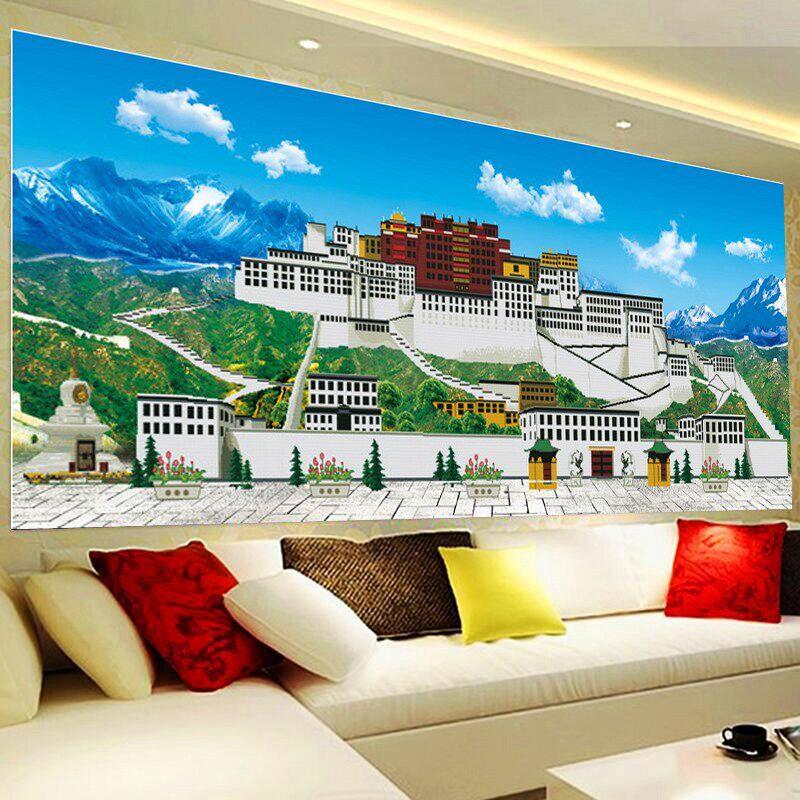 5d钻石画2026新款客厅满钻布达拉宫图点砖贴画diy带框十字绣大气