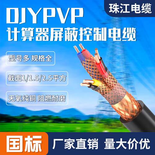 珠江计算机电缆线 线ZRC-DJYPVP/DJYPVP22国标铠装屏蔽讯号控制1