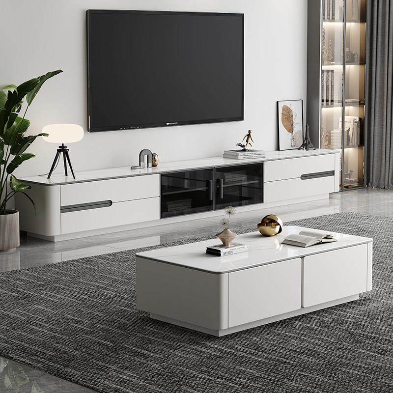 意式极简岩板茶几电视柜组合2025新款客厅高级感全实木储物落地柜,住宅家具,电视柜,淘宝优惠券,粉丝福利购,淘宝优惠卷