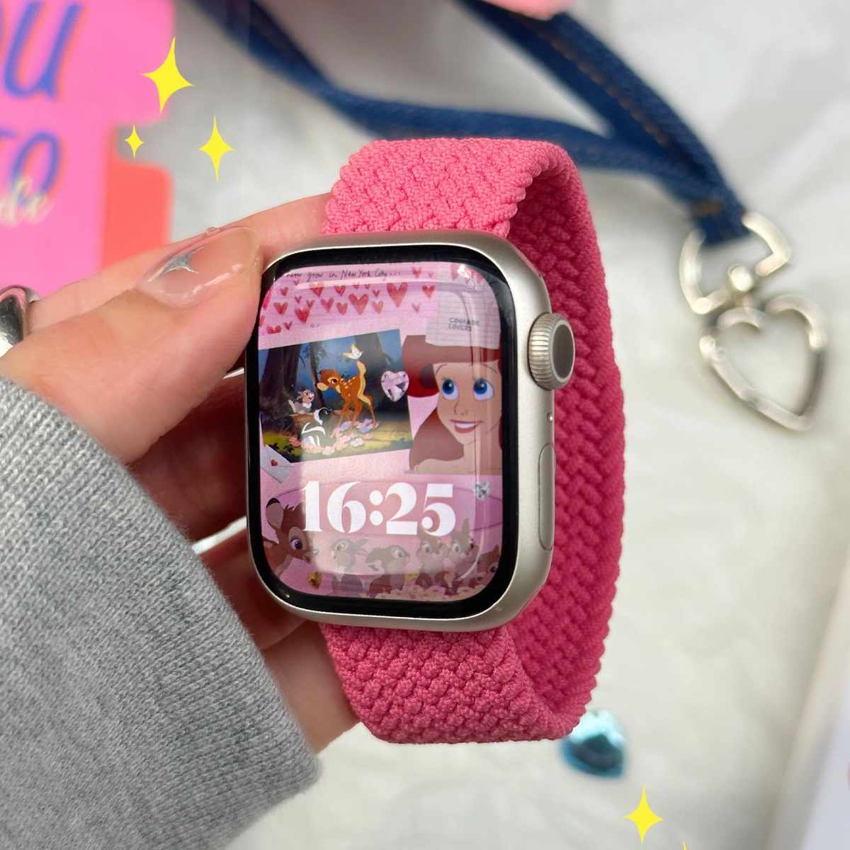 适用iwatch8表带夏季新款s8火龙果色s9苹果手表玫红色applew