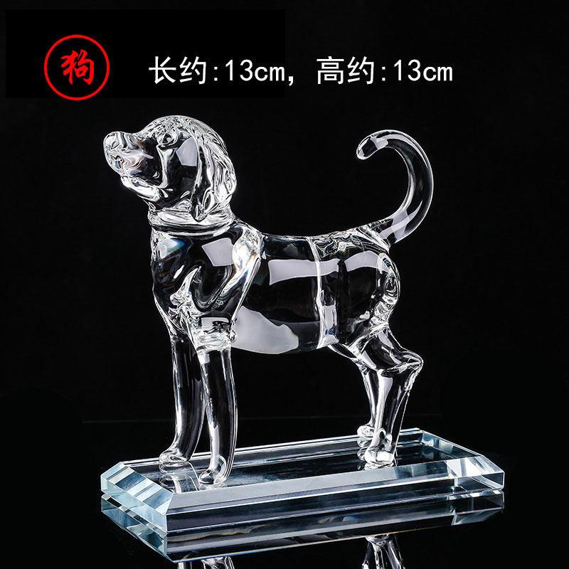水晶十二生肖摆件招财客厅玄关聚财猪狗家居风水鼠鸡龙装饰工艺礼