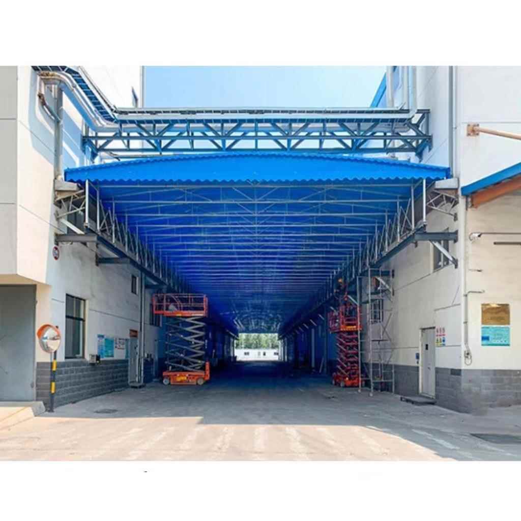 物流货运站架空型悬空推拉蓬上海工厂轨道活动雨棚仓库电动推拉篷