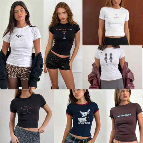 Round neck short top t-shirt baby t-shirt top
