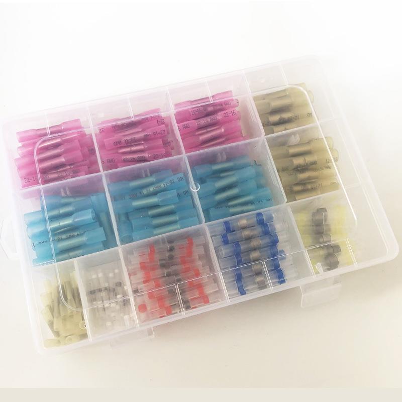 厂家直供250PCS装热盒缩中接端套装防水热缩焊锡ESD子环中接管组