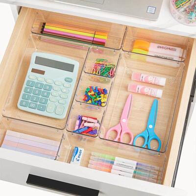 25pcs Plastic storage box set Cubes Drawer Organizer Makeup