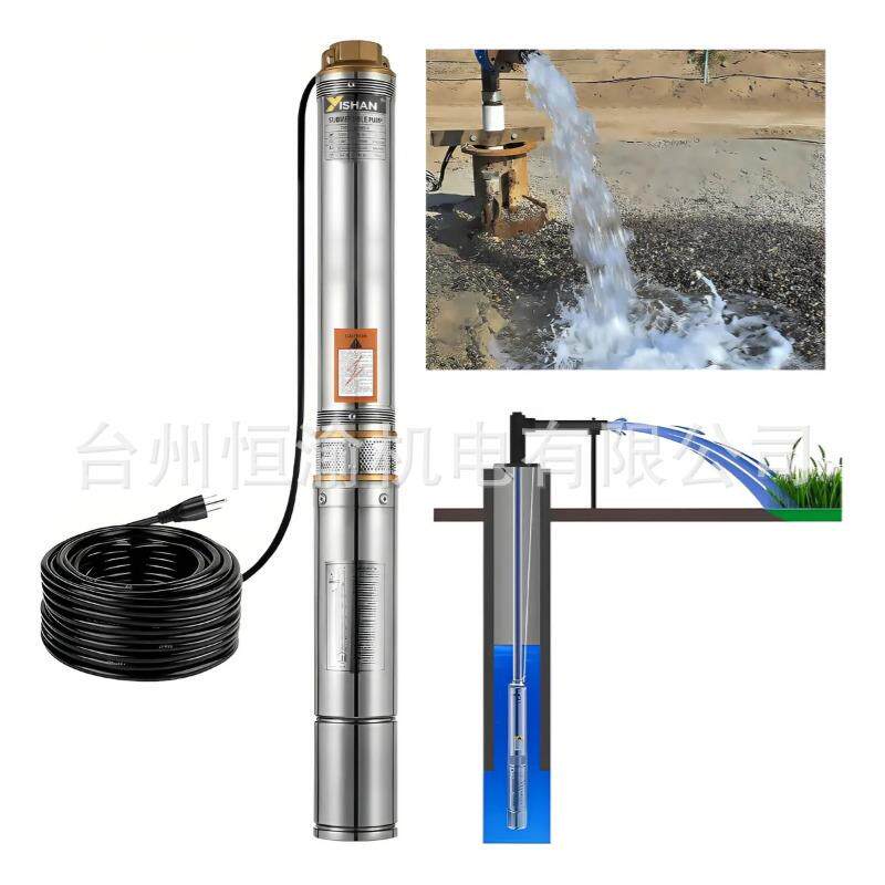 外贸220v欧规SDM系列不锈钢深井泵Deep Well pump外置电容3寸4寸