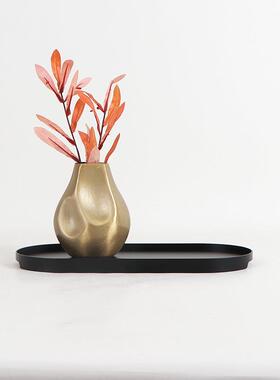 新中式复古禅MC-TY-69意古金属花器板间酒店花样瓶装饰软品仿餐桌