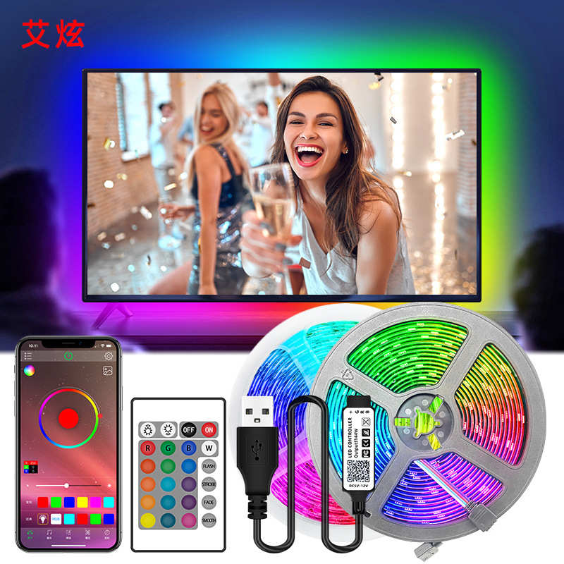 app蓝牙灯带套装 led5050/2835rgb USB5v60灯 24键跨境批发
