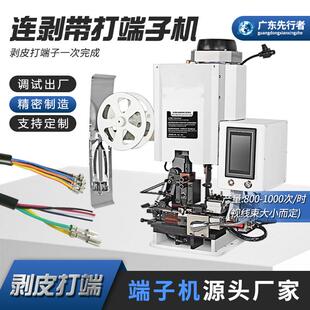 厂家直供全自动连剥带打端子机多芯线压接机压线剥皮打端一体机