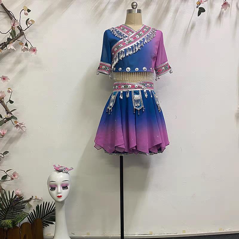 新款苗族独舞苗阿妹艺考民族舞蹈服装服饰演出服表演服研舞