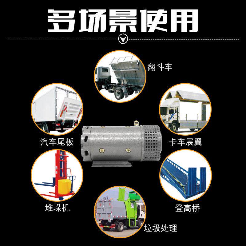 供应玲璇牌24v4000w液压动力单元汽车尾板升降平台有刷直流电机