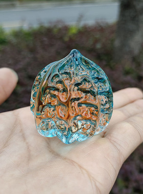 水晶核桃核桃摆件玻璃装饰摆件