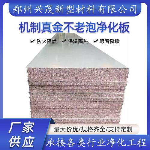 真金净化板机制不老泡板无尘车间洁净厂房净化板泡沫彩钢隔墙板