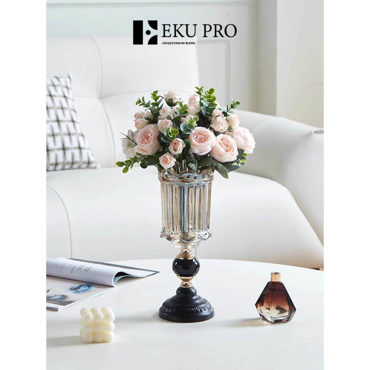 Eku Pro无障碍豪华高端玻璃花瓶现代简单插花装饰品客厅| Anno