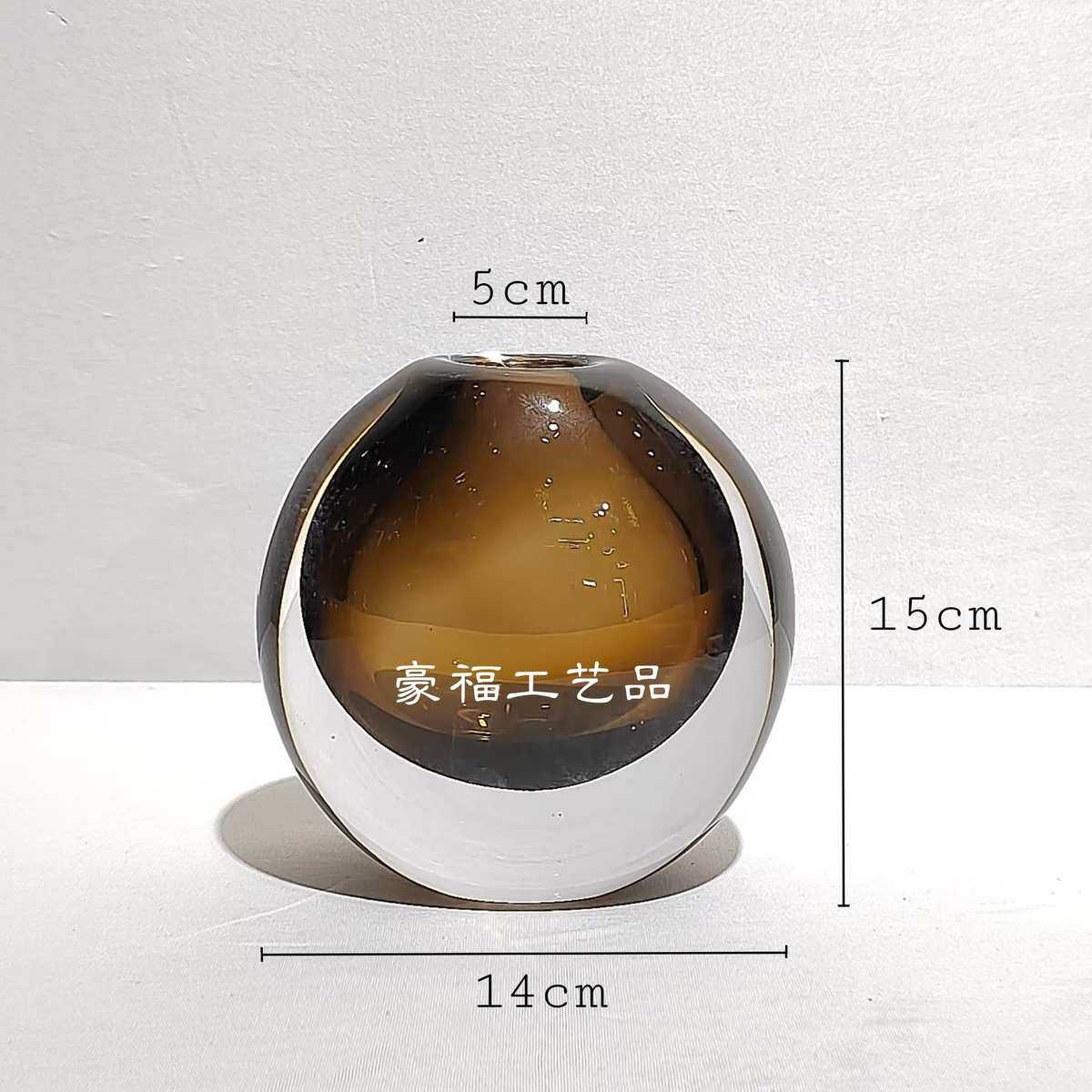 插花简约工艺品琉璃摆件装设客厅软玄关现代样板间茶几花瓶餐厅