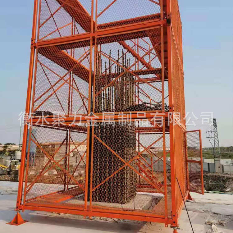 平台梁安全梯围平台航安全基梯笼安全梯 笼定制 柱盖爬梯笼墩柱