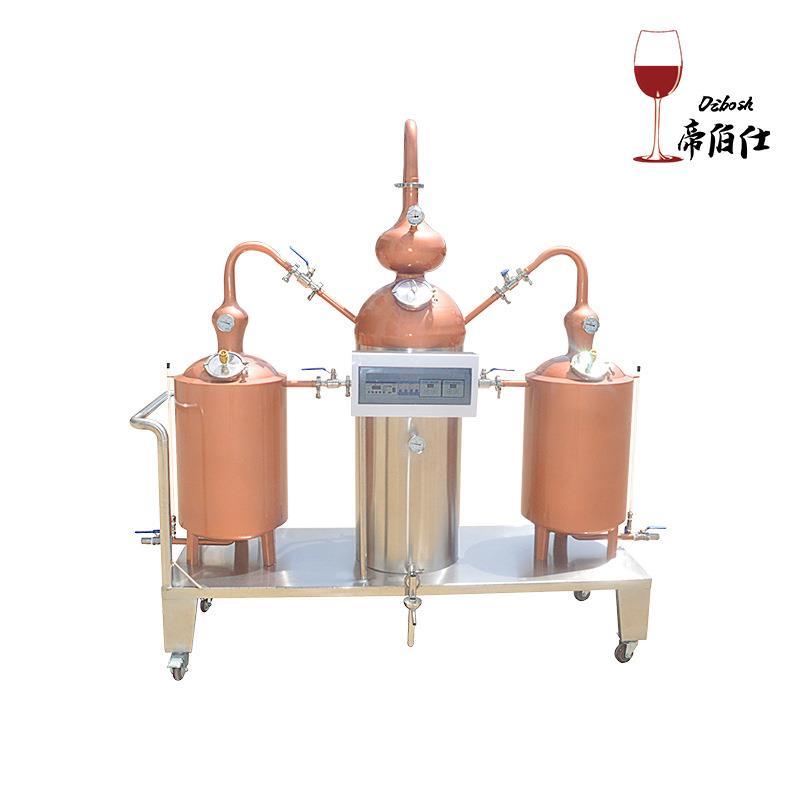 新品紫铜蒸馏器蒸酒器酿酒设备白兰地威士忌等酒厂实验室用