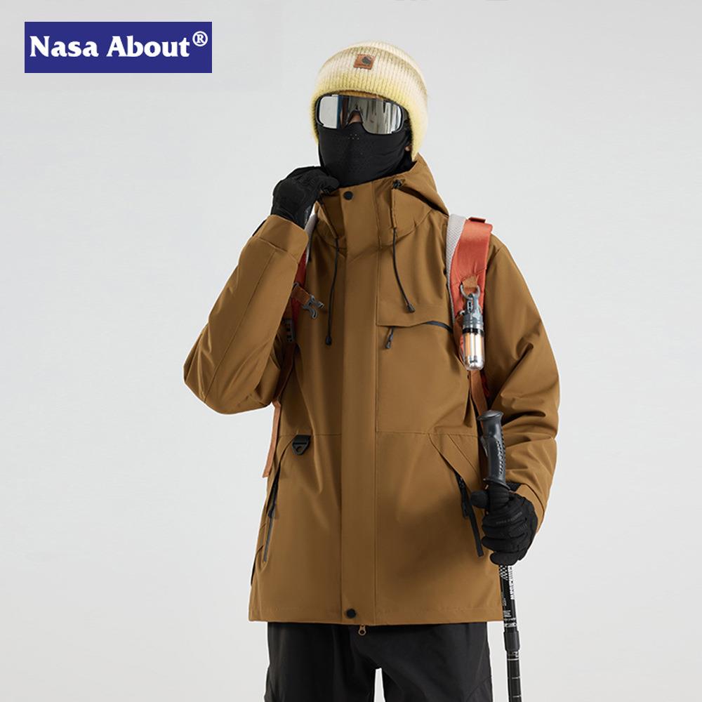 NASA男士三合一冲锋夹克春秋季2025新款户外三防登山三防工装外套
