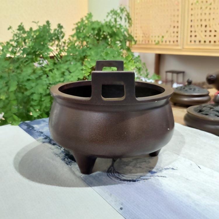 新苏工方耳 收腹大供炉 青玉玩堂 落款(现货)