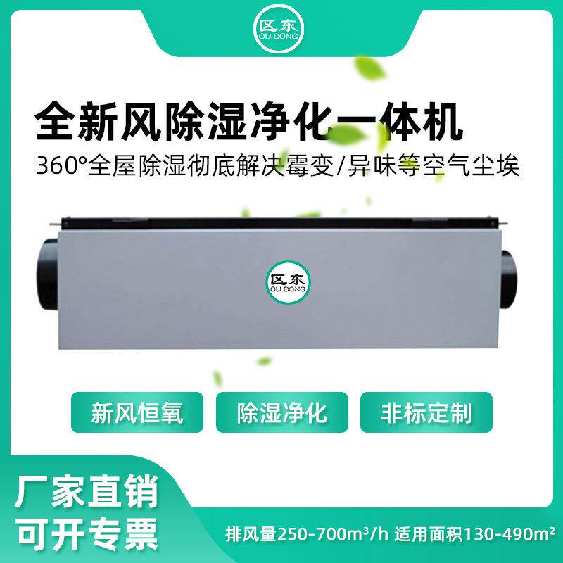 新风净化除湿一体机家用别墅地下室双向流隐藏安装吊顶新风除湿机