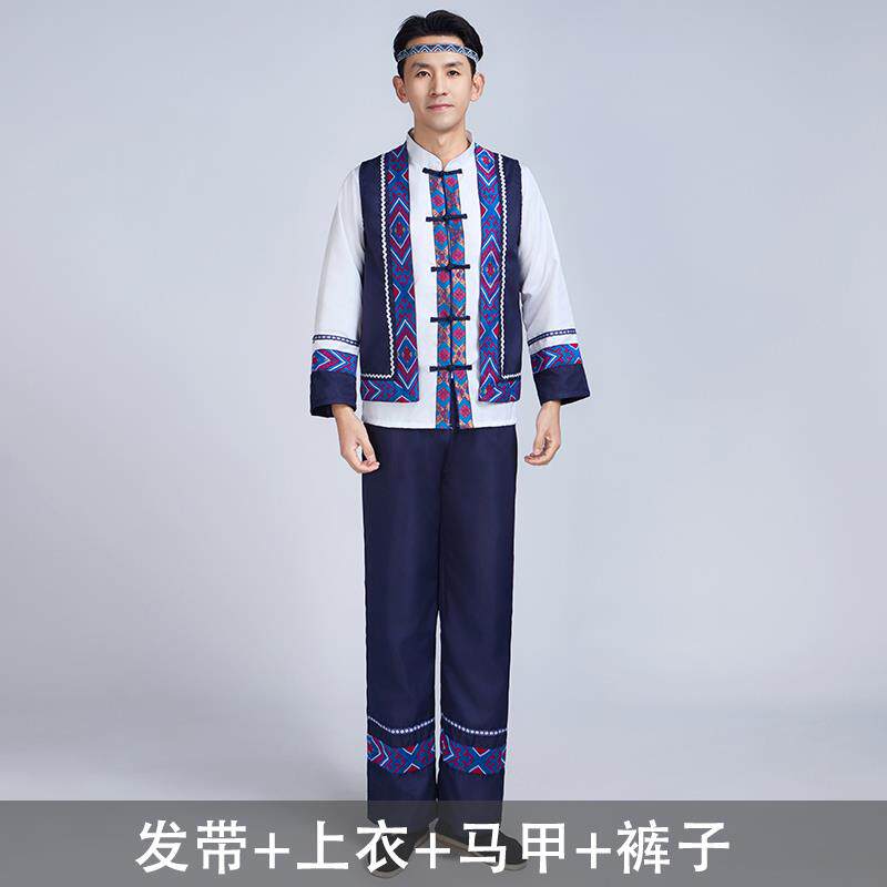 高档新西款广三月三纳西民族56个少舞数族服装男民族服装成人蹈演