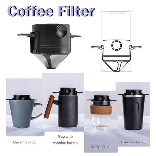 500-mesh Folding Hand-flush Coffee Filter Cup Filter Free Pa