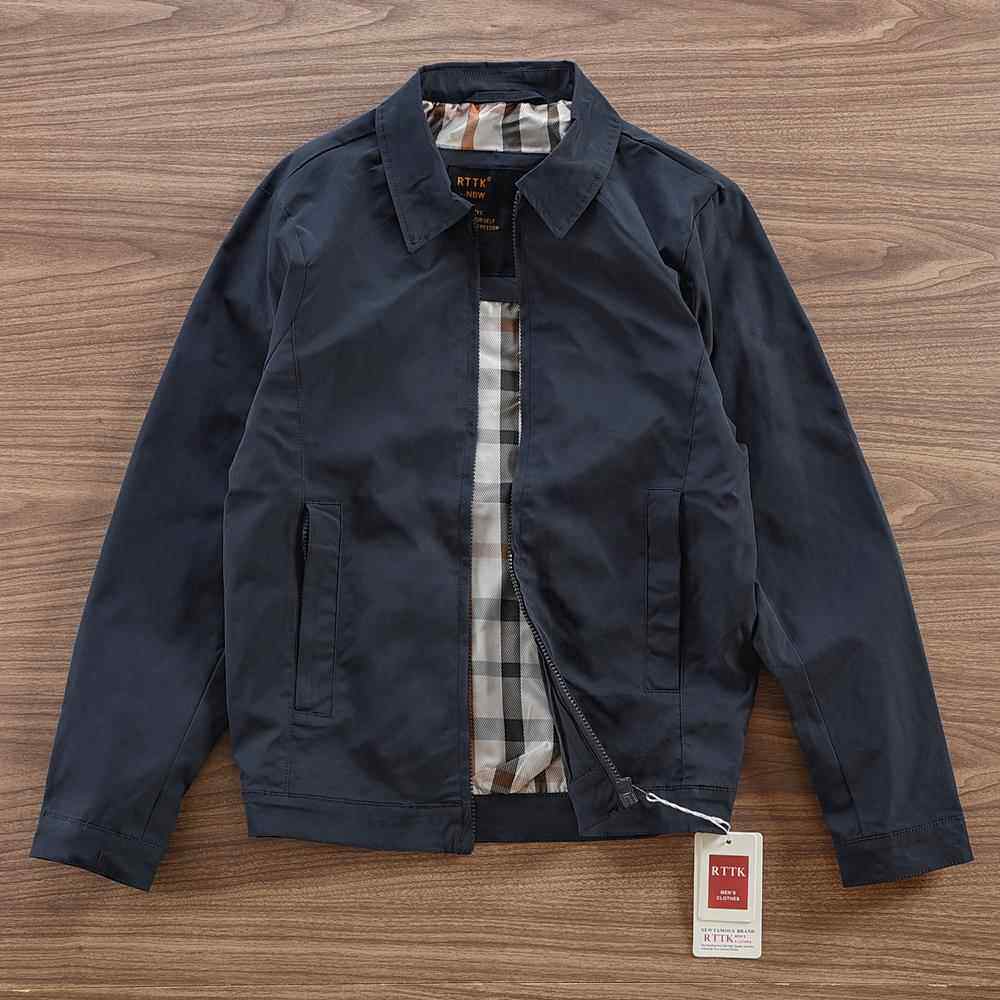 春秋款2024新款高端商务休闲 行政防风男士外套蓝色双层翻领夹克