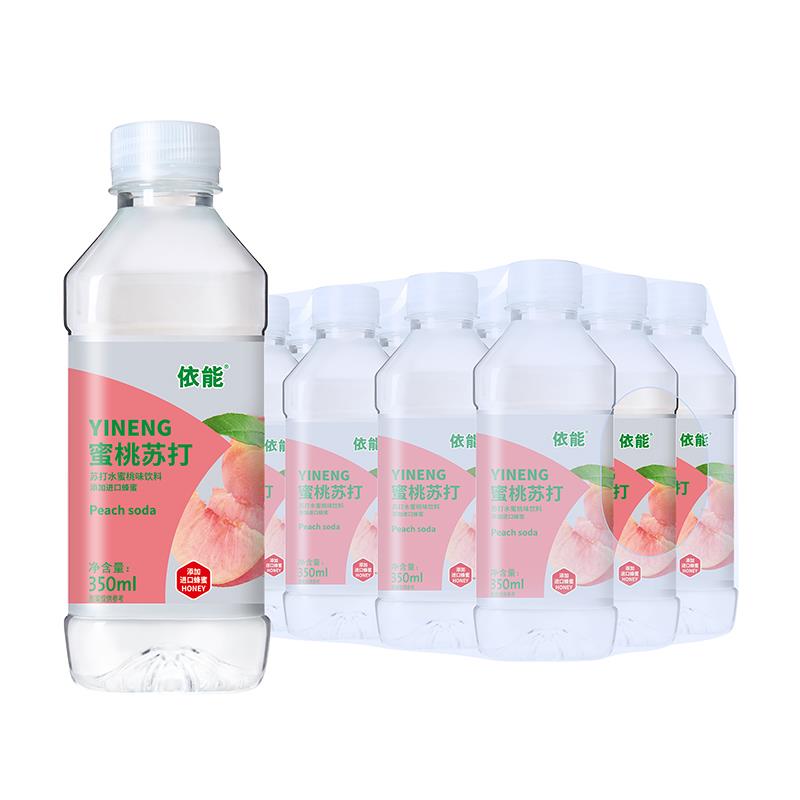 依能柠檬蜜桃味果味水无汽柠檬味饮品350ml*12瓶整箱包邮添加蜂蜜