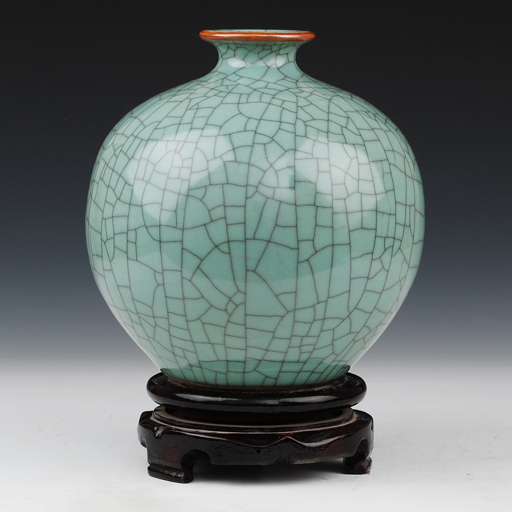 景德镇陶瓷器花瓶摆件客厅插花官窑仿古新中式家居装饰品电视柜