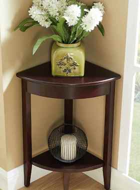 实角柜迷你墙角柜美式木三角柜客厅转SUX角沙发柜角落架展示组装