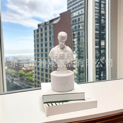美式凯撒大帝插笔筒桌上艺术笔插筒创意办公室桌面收纳文具摆件