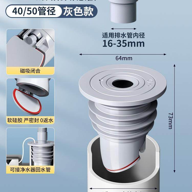 下水管防返臭神器洗手盆池密封圈厨房洗菜盆排水管道硅胶塞堵口器,家装主材,下水器,淘宝优惠券,粉丝福利购,淘宝优惠卷