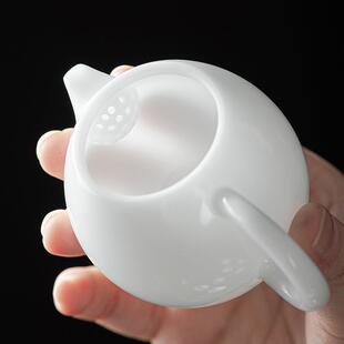 新款冰种玉瓷茶壶龙蛋壶泡茶小壶羊脂玉瓷白瓷单壶手执壶陶瓷茶具