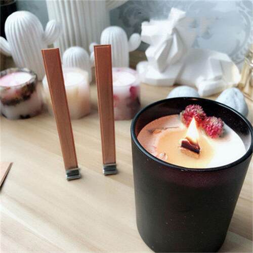 10Pcs/Bag 8mm 12.5mm 13mm Wooden Wick Candle with Sustainer