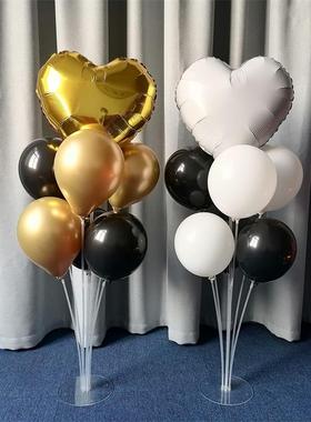 黑白灰色系气球桌面支架气球装饰生日装饰球客厅KTV场景PARTY布置