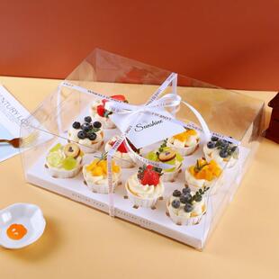 杯子蛋糕盒十二格子加高马芬杯打包盒 6粒装 12粒纸杯蛋糕包装 盒4