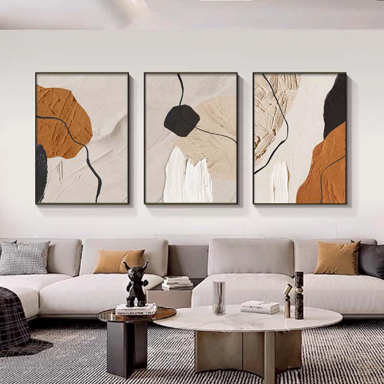 抽象轻奢客厅三联装饰画 画沙发背景墙抽象艺术挂画 画高级感卧室